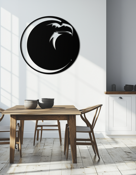 Eagle Moon Metal Wall Art - Majestic and Bold Decor- KAF185