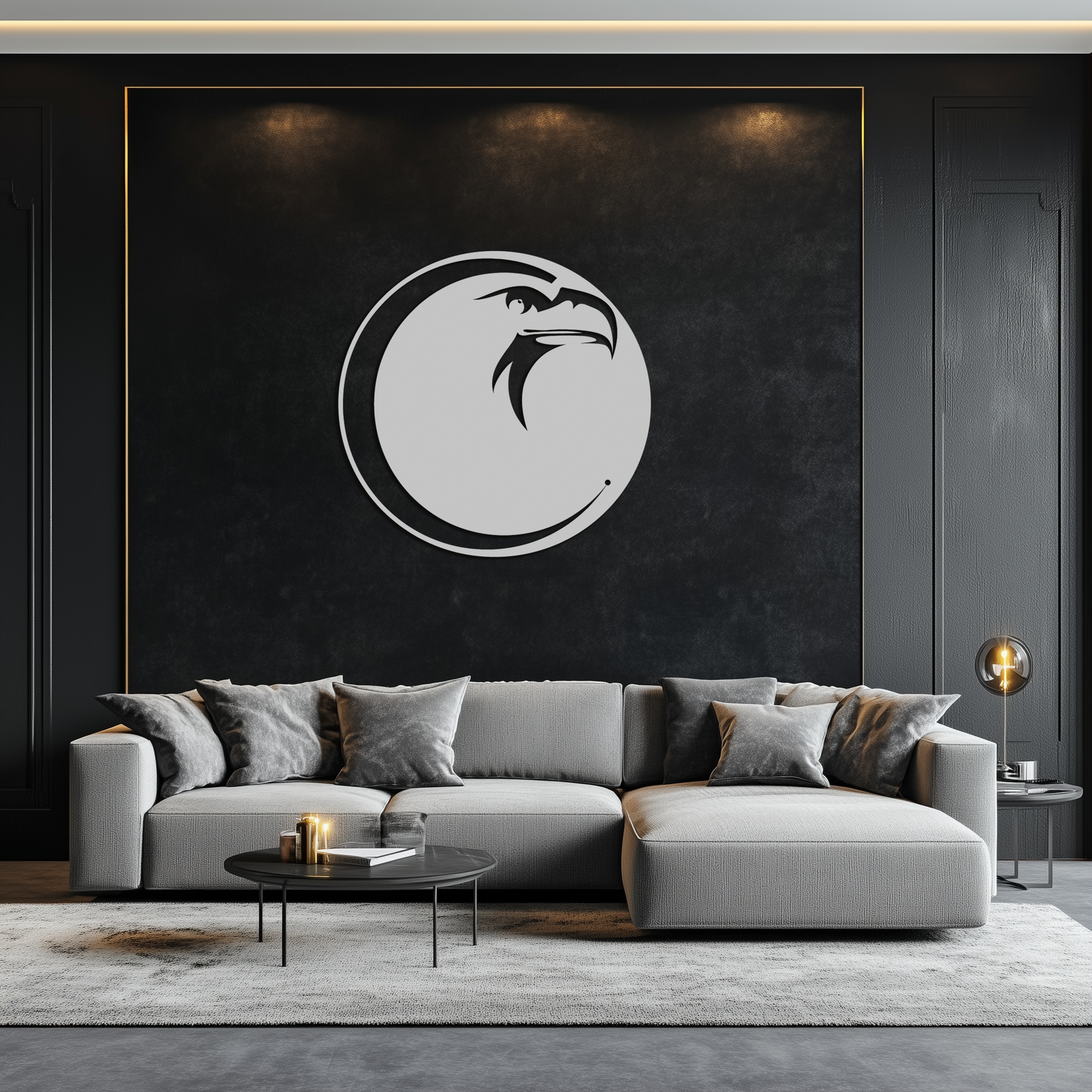 Eagle Moon Metal Wall Art - Majestic and Bold Decor- KAF185