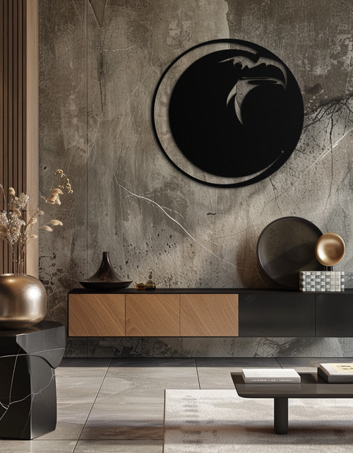 Load image into Gallery viewer, Eagle Moon Metal Wall Art - Majestic and Bold Decor- KAF185
