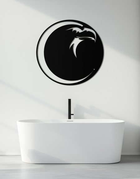 Eagle Moon Metal Wall Art - Majestic and Bold Decor- KAF185