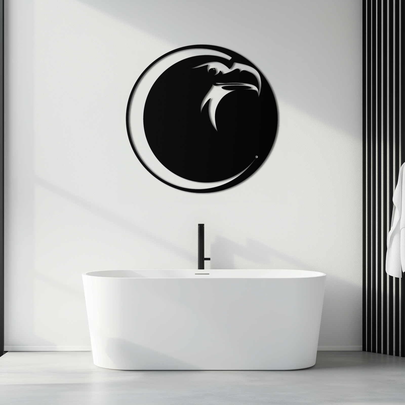 Eagle Moon Metal Wall Art - Majestic and Bold Decor- KAF185