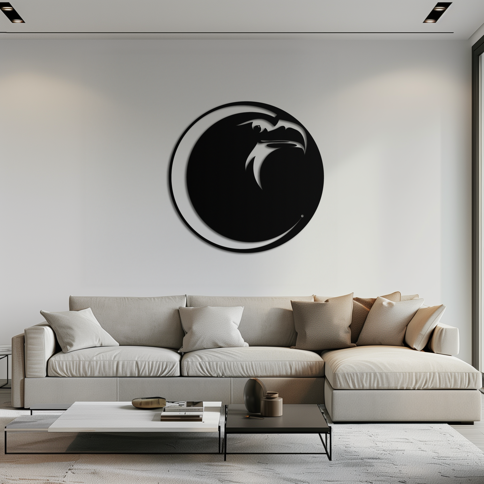 Eagle Moon Metal Wall Art - Majestic and Bold Decor- KAF185