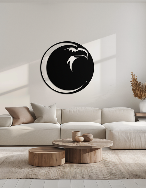 Load image into Gallery viewer, Eagle Moon Metal Wall Art - Majestic and Bold Decor- KAF185
