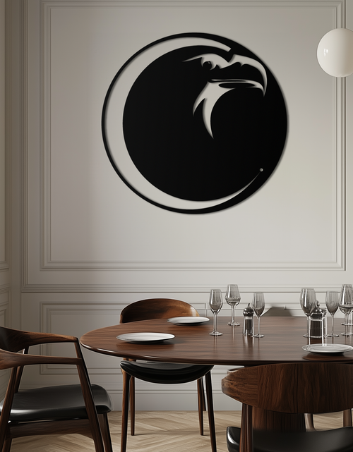 Load image into Gallery viewer, Eagle Moon Metal Wall Art - Majestic and Bold Decor- KAF185
