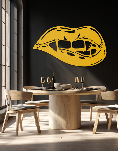 Load image into Gallery viewer, Geometric Lips Metal Wall Art - Bold &amp; Modern Statement Piece- KAF186
