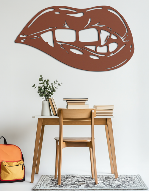 Load image into Gallery viewer, Geometric Lips Metal Wall Art - Bold &amp; Modern Statement Piece- KAF186
