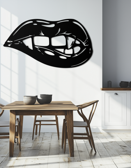 Geometric Lips Metal Wall Art - Bold & Modern Statement Piece- KAF186