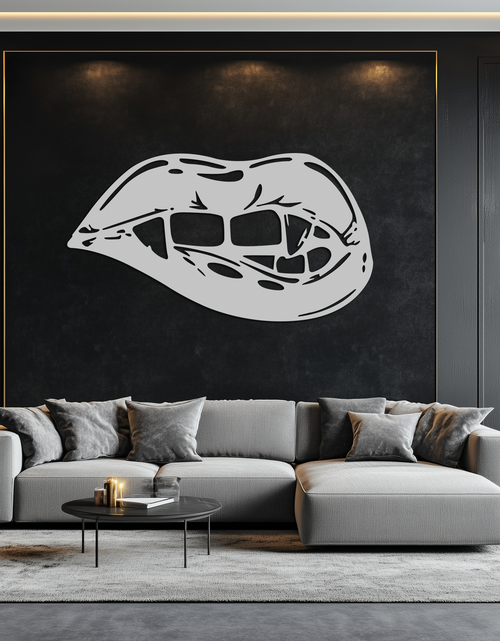 Load image into Gallery viewer, Geometric Lips Metal Wall Art - Bold &amp; Modern Statement Piece- KAF186
