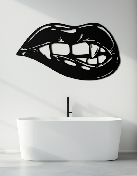 Geometric Lips Metal Wall Art - Bold & Modern Statement Piece- KAF186