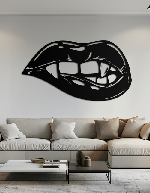 Load image into Gallery viewer, Geometric Lips Metal Wall Art - Bold &amp; Modern Statement Piece- KAF186
