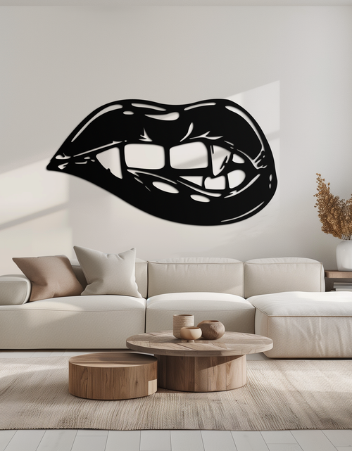 Load image into Gallery viewer, Geometric Lips Metal Wall Art - Bold &amp; Modern Statement Piece- KAF186
