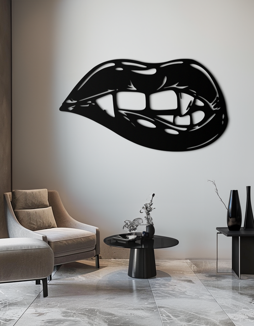 Load image into Gallery viewer, Geometric Lips Metal Wall Art - Bold &amp; Modern Statement Piece- KAF186

