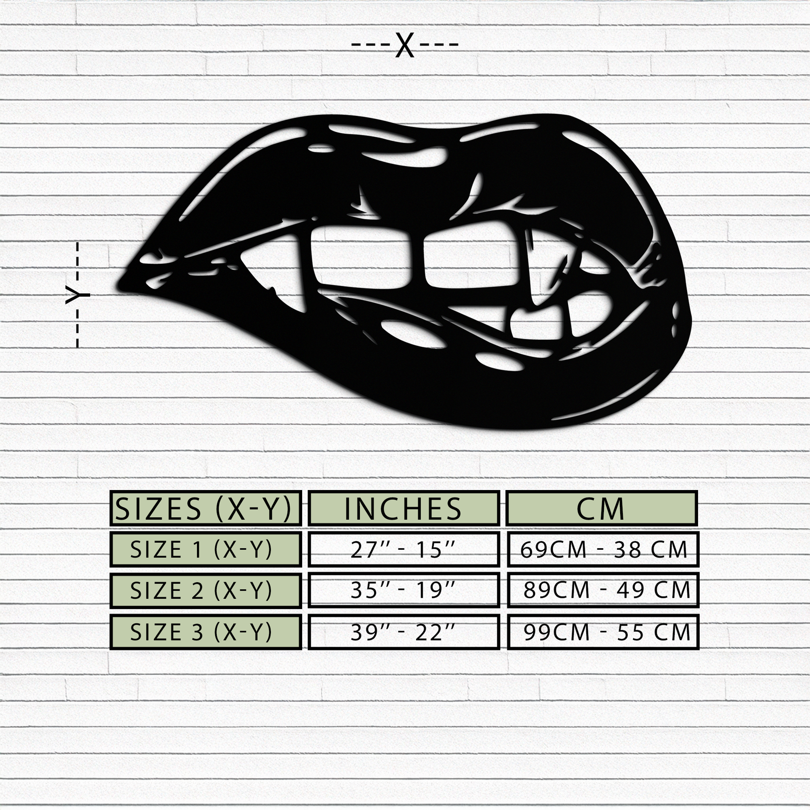 Geometric Lips Metal Wall Art - Bold & Modern Statement Piece- KAF186