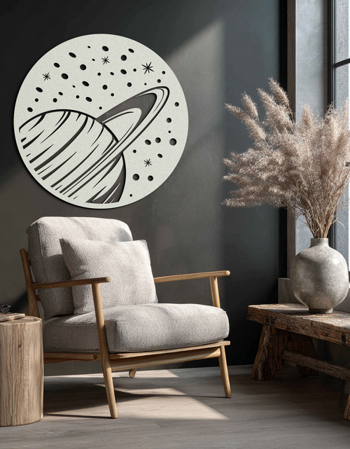 Load image into Gallery viewer, Saturn Planet Metal Wall Art - Cosmic Space Decor- KAF187
