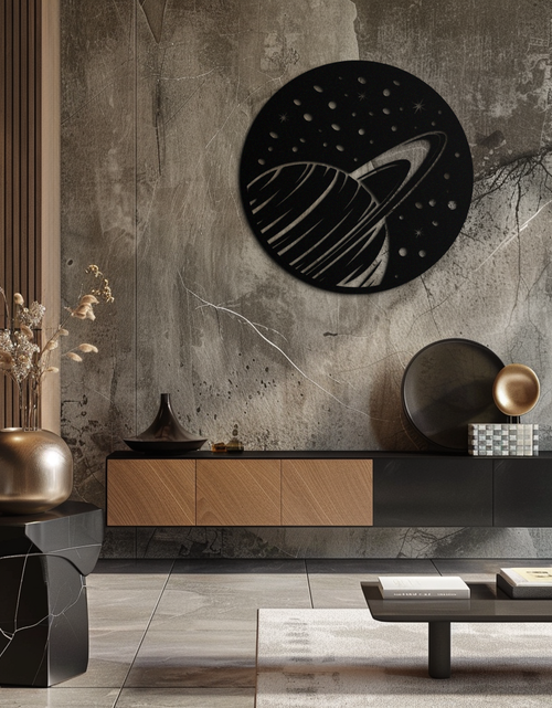 Load image into Gallery viewer, Saturn Planet Metal Wall Art - Cosmic Space Decor- KAF187
