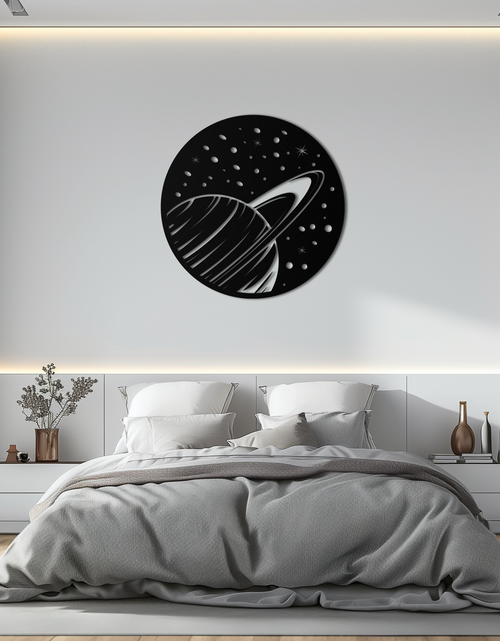 Load image into Gallery viewer, Saturn Planet Metal Wall Art - Cosmic Space Decor- KAF187
