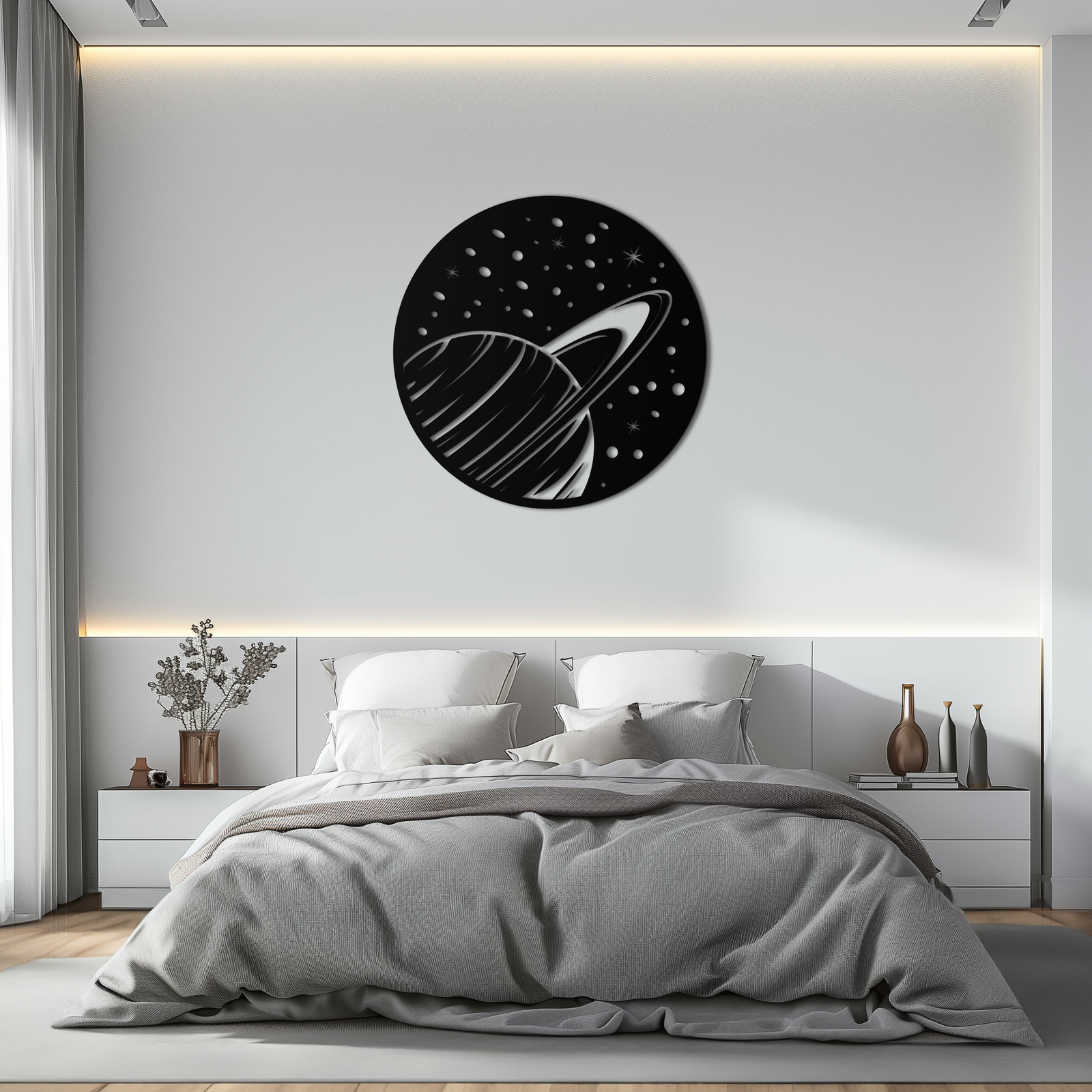 Saturn Planet Metal Wall Art - Cosmic Space Decor- KAF187