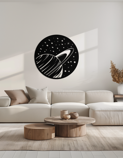 Load image into Gallery viewer, Saturn Planet Metal Wall Art - Cosmic Space Decor- KAF187
