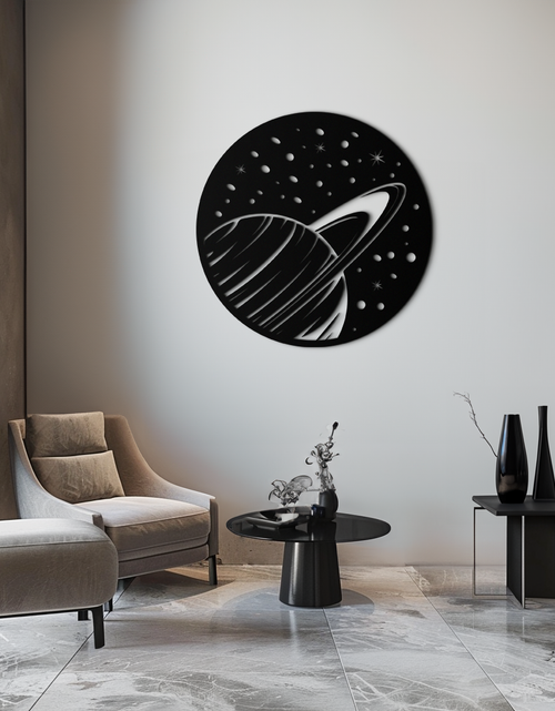 Load image into Gallery viewer, Saturn Planet Metal Wall Art - Cosmic Space Decor- KAF187
