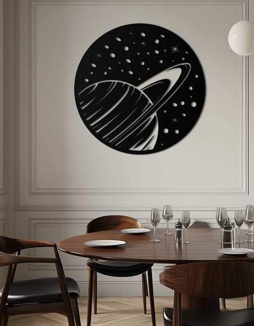 Load image into Gallery viewer, Saturn Planet Metal Wall Art - Cosmic Space Decor- KAF187

