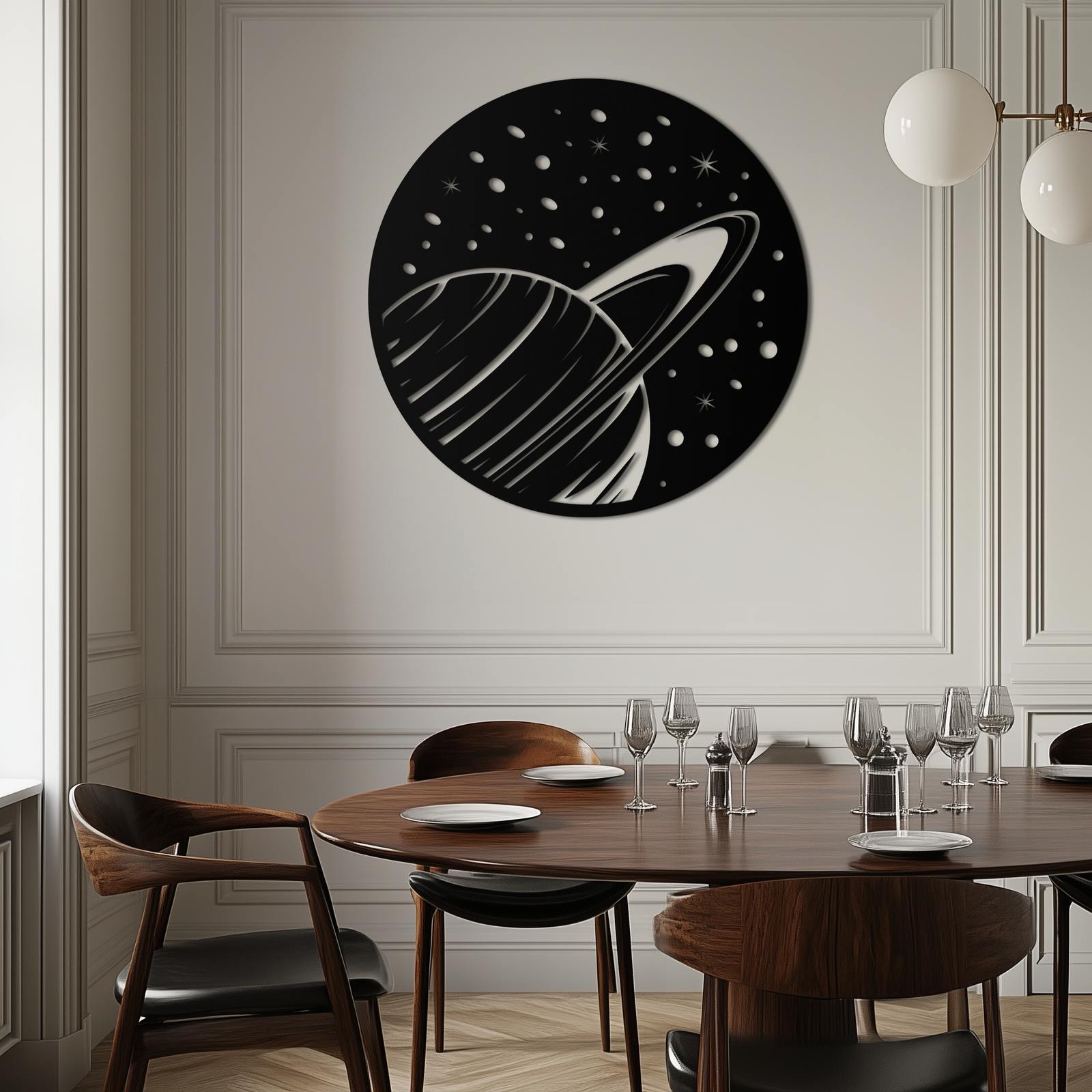Saturn Planet Metal Wall Art - Cosmic Space Decor- KAF187