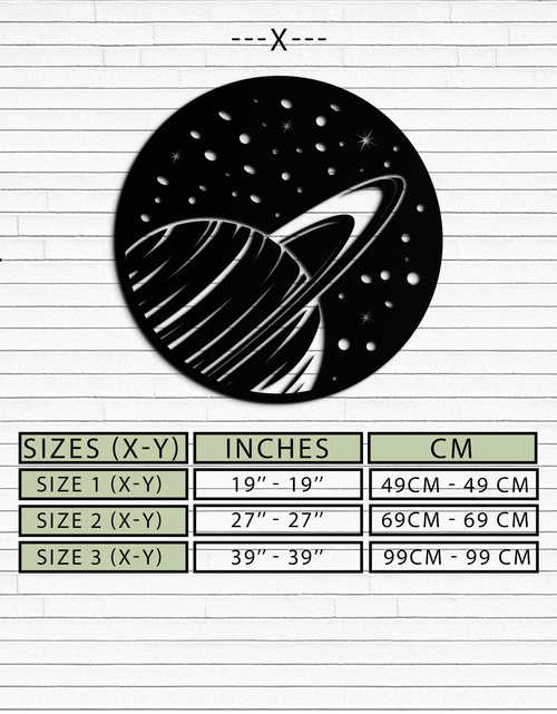 Load image into Gallery viewer, Saturn Planet Metal Wall Art - Cosmic Space Decor- KAF187
