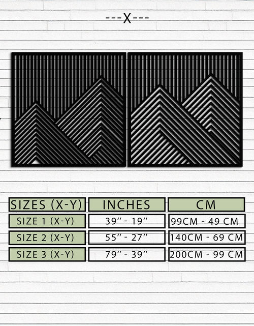 Load image into Gallery viewer, Geometric Mountain Landscape Metal Wall Art - Modern Minimalist Decor- KAF188
