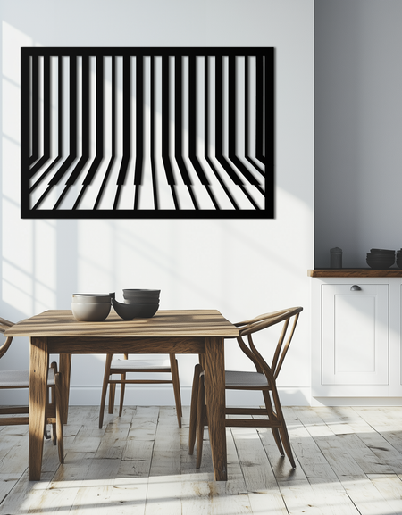 Geometric Piano Keys Metal Wall Art - Modern Music Decor- KAF189