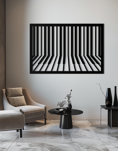 Resmi Galeri görüntüleyicisine yükleyin, Geometrik Piyano Tuşları Metal Duvar Sanatı - Modern Müzik Dekoru- KAF189
