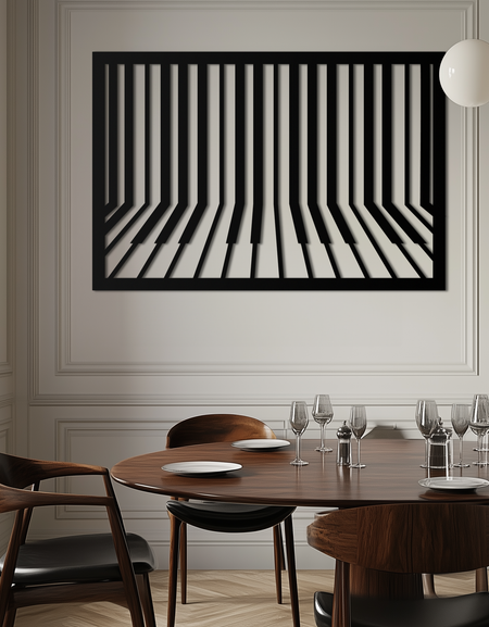 Geometric Piano Keys Metal Wall Art - Modern Music Decor- KAF189