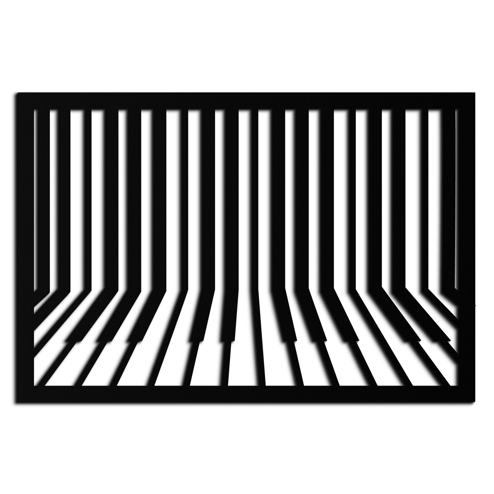 Geometrik Piyano Tuşları Metal Duvar Sanatı - Modern Müzik Dekoru- KAF189