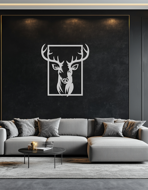Resmi Galeri görüntüleyicisine yükleyin, Majestic Deer Metal Duvar Sanatı - Doğadan Esinlenen Minimalist Dekor- KAF190
