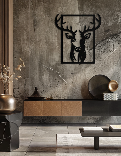 Resmi Galeri görüntüleyicisine yükleyin, Majestic Deer Metal Duvar Sanatı - Doğadan Esinlenen Minimalist Dekor- KAF190
