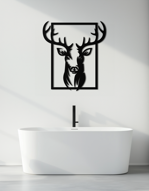 Resmi Galeri görüntüleyicisine yükleyin, Majestic Deer Metal Duvar Sanatı - Doğadan Esinlenen Minimalist Dekor- KAF190
