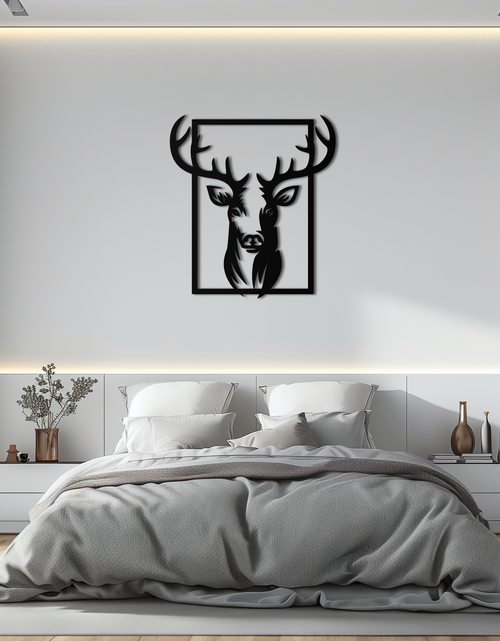 Resmi Galeri görüntüleyicisine yükleyin, Majestic Deer Metal Duvar Sanatı - Doğadan Esinlenen Minimalist Dekor- KAF190
