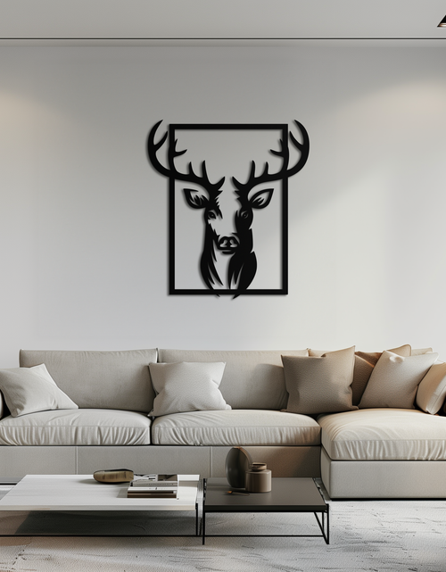 Resmi Galeri görüntüleyicisine yükleyin, Majestic Deer Metal Duvar Sanatı - Doğadan Esinlenen Minimalist Dekor- KAF190
