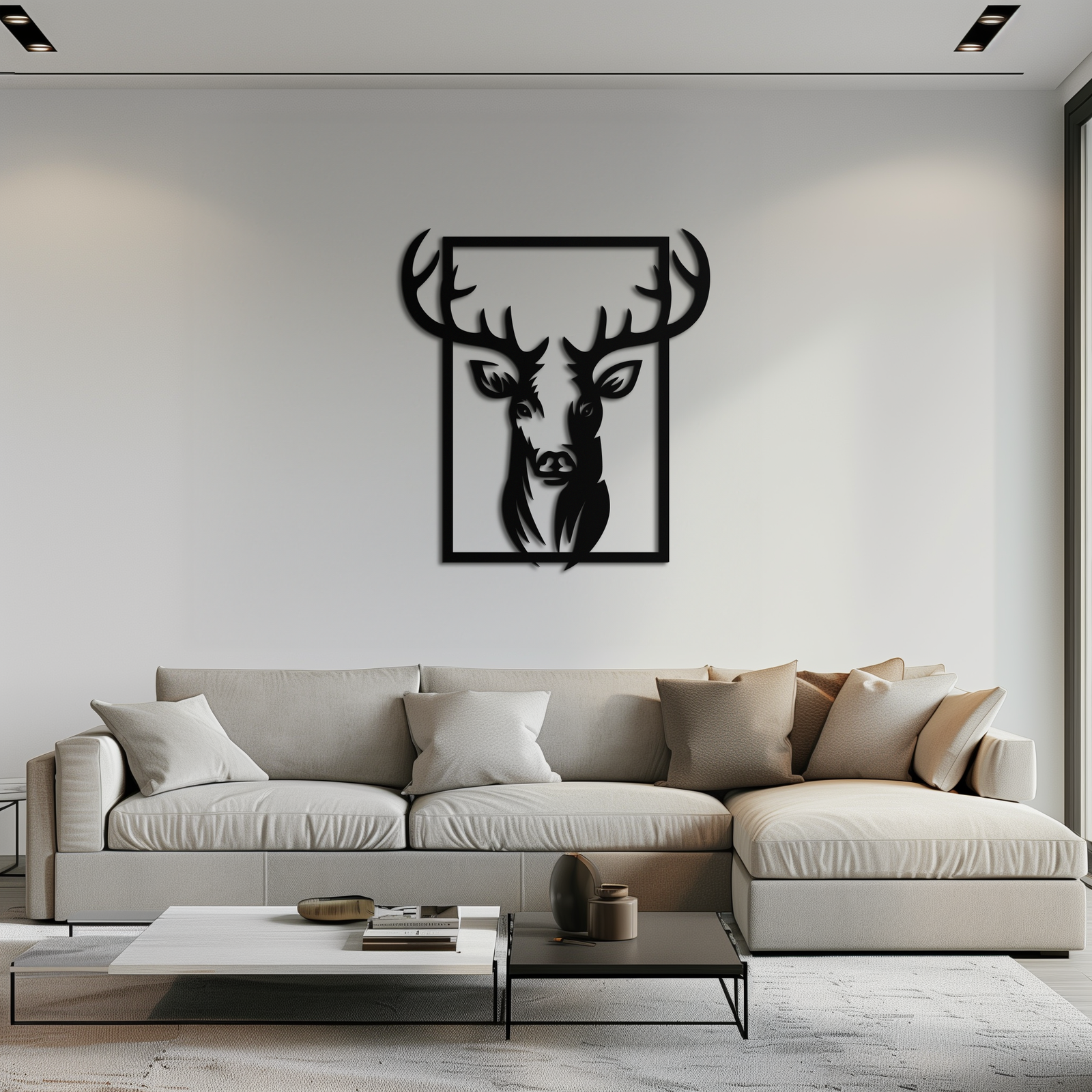 Majestic Deer Metal Duvar Sanatı - Doğadan Esinlenen Minimalist Dekor- KAF190