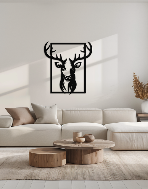 Resmi Galeri görüntüleyicisine yükleyin, Majestic Deer Metal Duvar Sanatı - Doğadan Esinlenen Minimalist Dekor- KAF190
