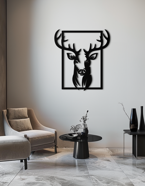 Resmi Galeri görüntüleyicisine yükleyin, Majestic Deer Metal Duvar Sanatı - Doğadan Esinlenen Minimalist Dekor- KAF190
