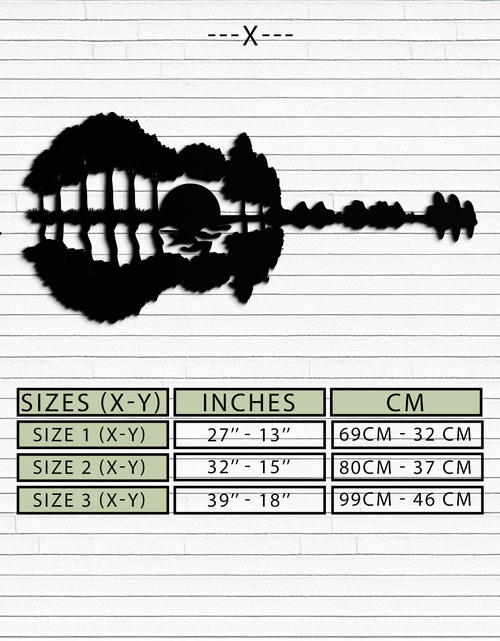 Resmi Galeri görüntüleyicisine yükleyin, Gitar Manzara Metal Duvar Sanatı – Müzik ve Doğa Füzyonu - KAF191
