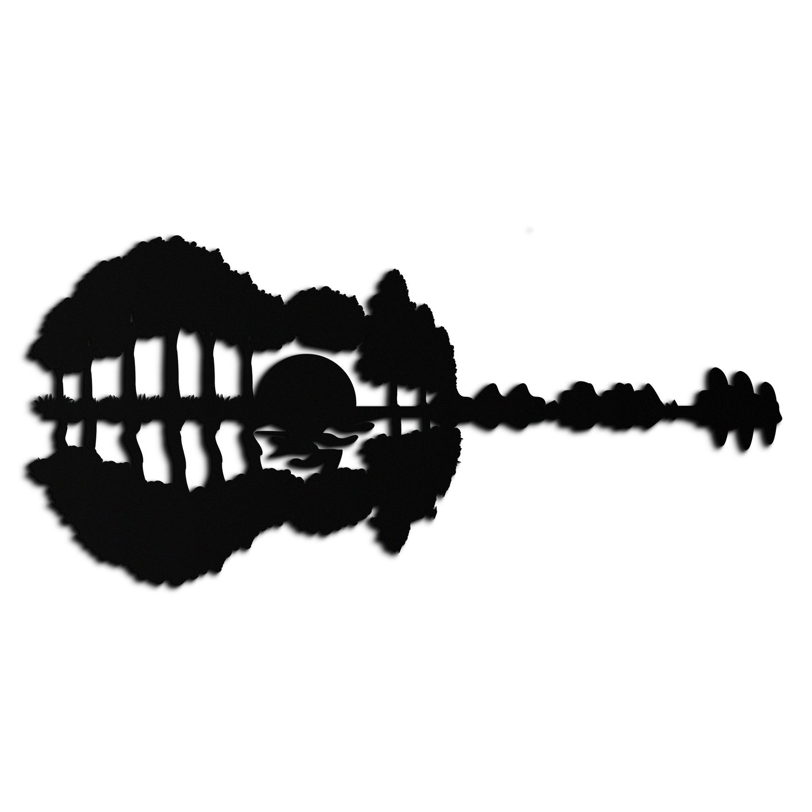 Gitar Manzara Metal Duvar Sanatı – Müzik ve Doğa Füzyonu - KAF191