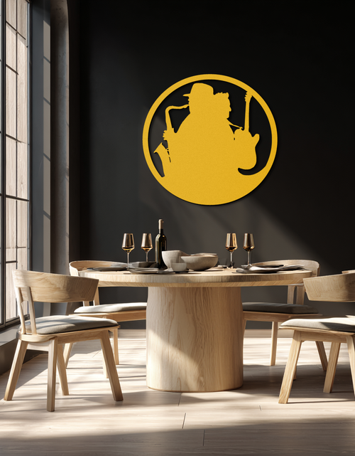 Load image into Gallery viewer, Jazz Musicians Metal Wall Art – Saxophone &amp; Guitar Design - KAF192
