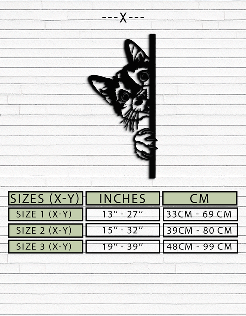 Load image into Gallery viewer, Peeking Cat Metal Wall Art – Cute Kitty Home Decor - KAF193
