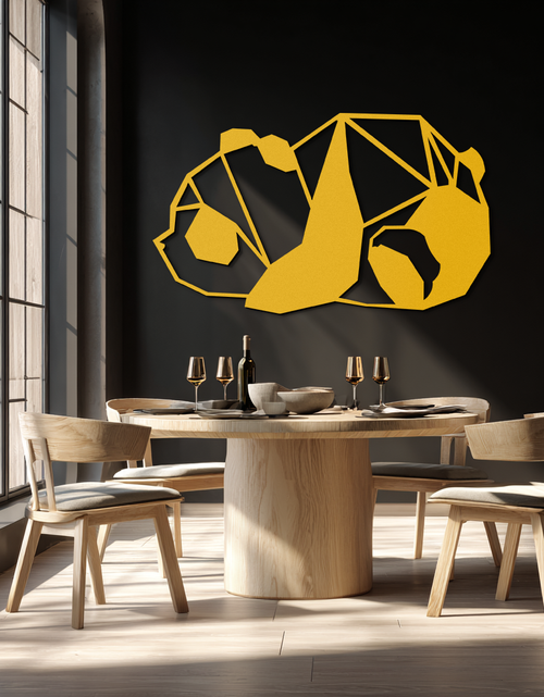 Load image into Gallery viewer, Geometric Sleeping Panda Metal Wall Art - Minimalist &amp; Modern Decor - KAF195
