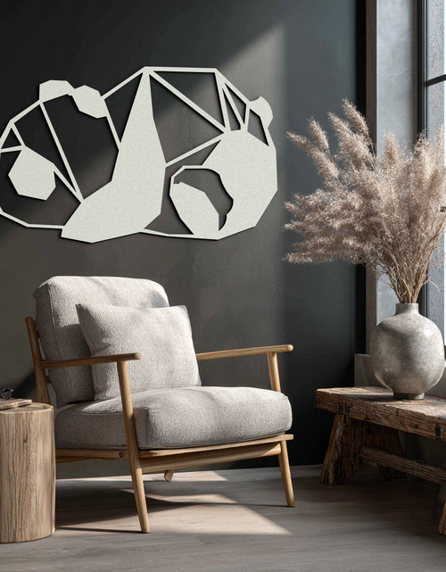 Load image into Gallery viewer, Geometric Sleeping Panda Metal Wall Art - Minimalist &amp; Modern Decor - KAF195
