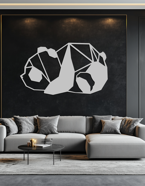 Load image into Gallery viewer, Geometric Sleeping Panda Metal Wall Art - Minimalist &amp; Modern Decor - KAF195
