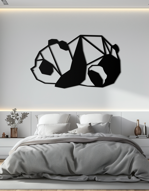 Load image into Gallery viewer, Geometric Sleeping Panda Metal Wall Art - Minimalist &amp; Modern Decor - KAF195
