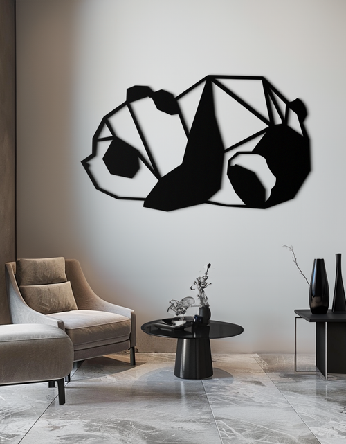 Load image into Gallery viewer, Geometric Sleeping Panda Metal Wall Art - Minimalist &amp; Modern Decor - KAF195
