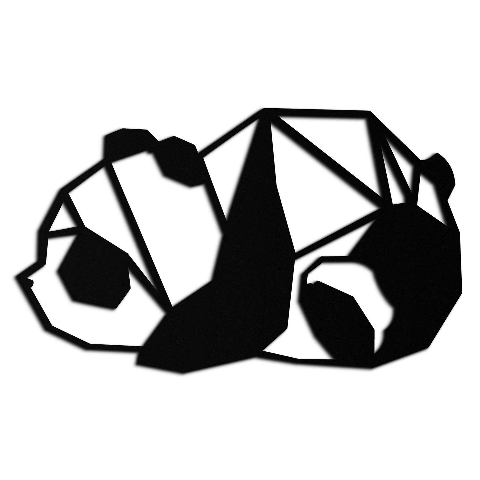 Geometric Sleeping Panda Metal Wall Art - Minimalist & Modern Decor - KAF195