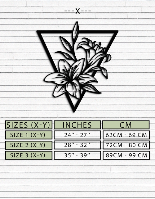 Load image into Gallery viewer, Geometric Lily Flower Metal Wall Art – Elegant Floral Design for Modern Decor - KAF196
